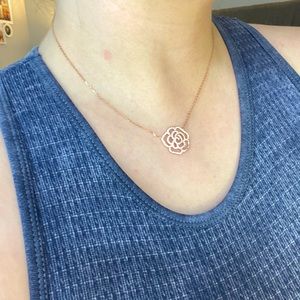 Rose gold rose necklace